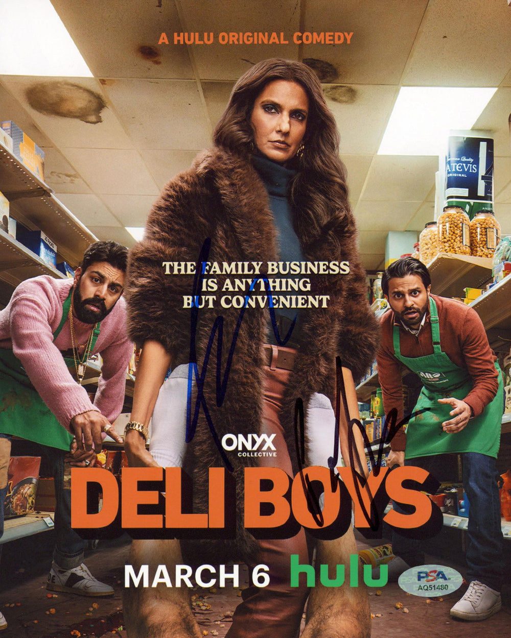 Asif Ali & Poorna Jagannathan Deli Boys Authentic Signed 8x10 Photo PSA #AQ51480