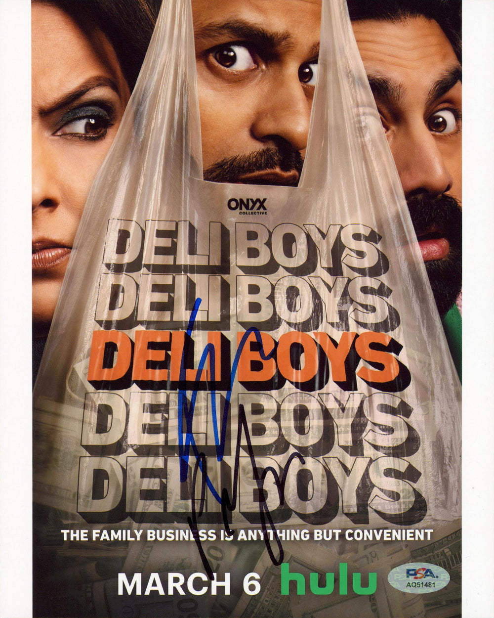 Asif Ali & Poorna Jagannathan Deli Boys Authentic Signed 8x10 Photo PSA #AQ51481