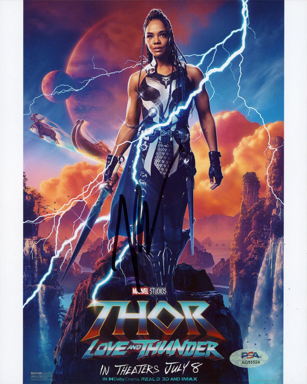 Tessa Thompson Thor Love And Thunder Authentic Signed 8x10 Photo PSA/DNA AQ51524