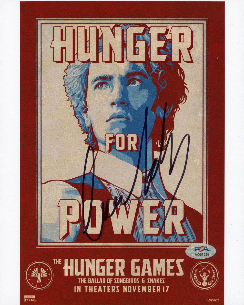 Tom Blyth The Hunger Games Ballad of Songbirds & Snakes Signed 8x10 Photo PSA