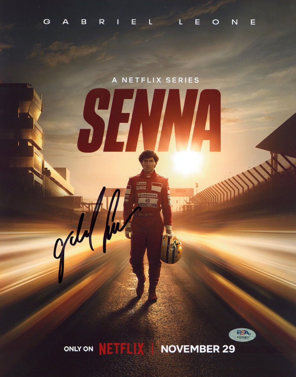 Gabriel Leone Senna Authentic Signed 11x14 Vertical Photo PSA/DNA #AQ51651