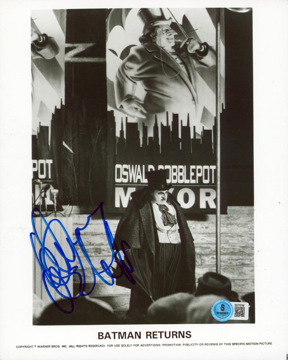 Danny DeVito Batman Returns Authentic Signed 8x10 Promotional Photo BAS #BS78256