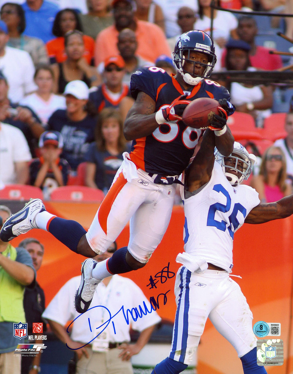 Broncos Demaryius Thomas Authentic Signed 11x14 Vertical Photo BAS #BW89022
