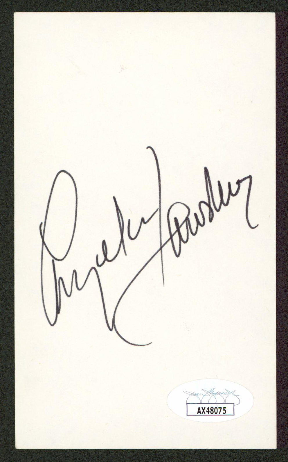Angela Lansbury Beauty and the Beast Signed 3x5 Index Card JSA #AX48075