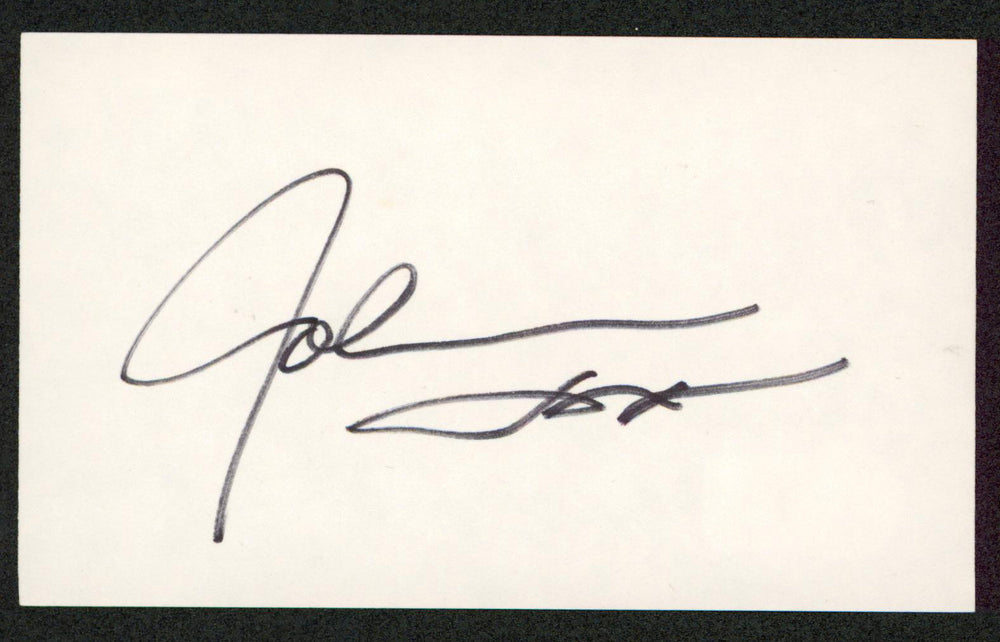 John Saxon Portrait in Black Authentic Signed 3x5 Index Card BAS #BW70025