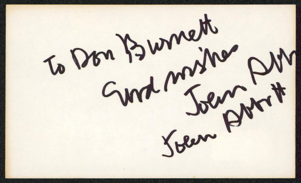 John Abbott Jane Eyre "To Don Good Wishes" 2x Signed 3x5 Index Card BAS #BW70158