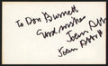 John Abbott Jane Eyre "To Don Good Wishes" 2x Signed 3x5 Index Card BAS #BW70158