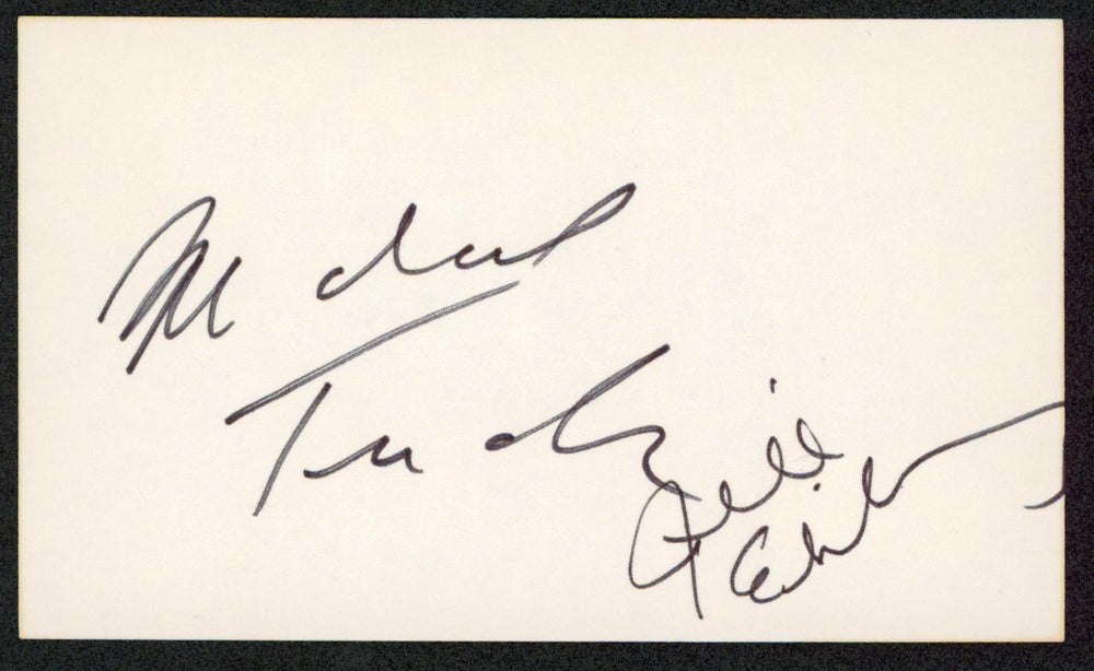 Michael Tucker & Jill Eikenberg L.A. Law Signed 3x5 Index Card BAS #BW70150