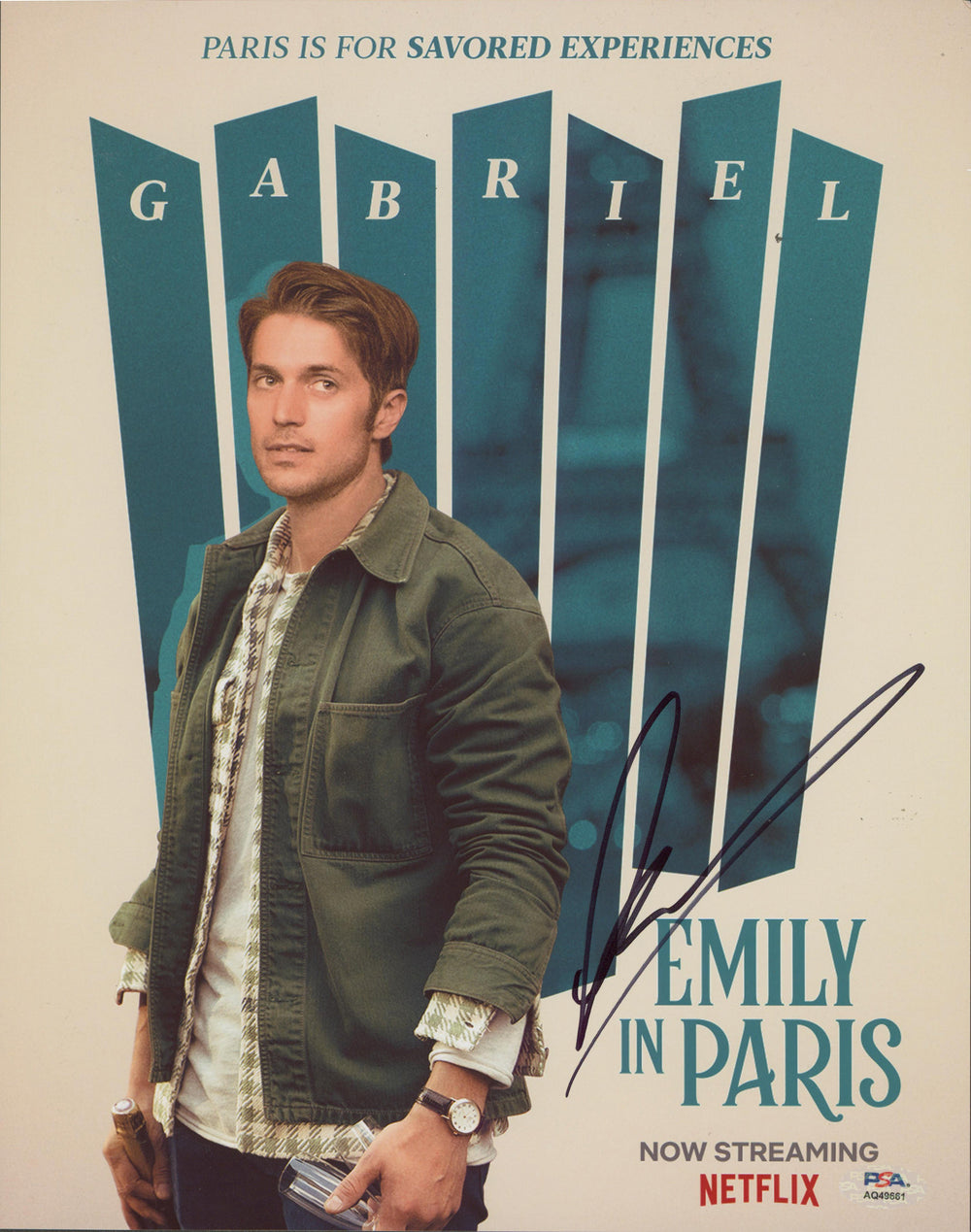 Lucas Bravo Emily In Paris Authentic Signed 11x14 Photo PSA/DNA #AQ49661