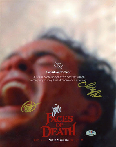 Faces Of Death (3) Ferreira, Goldhaber & Mazzei Signed 11x14 Photo PSA #AQ49634