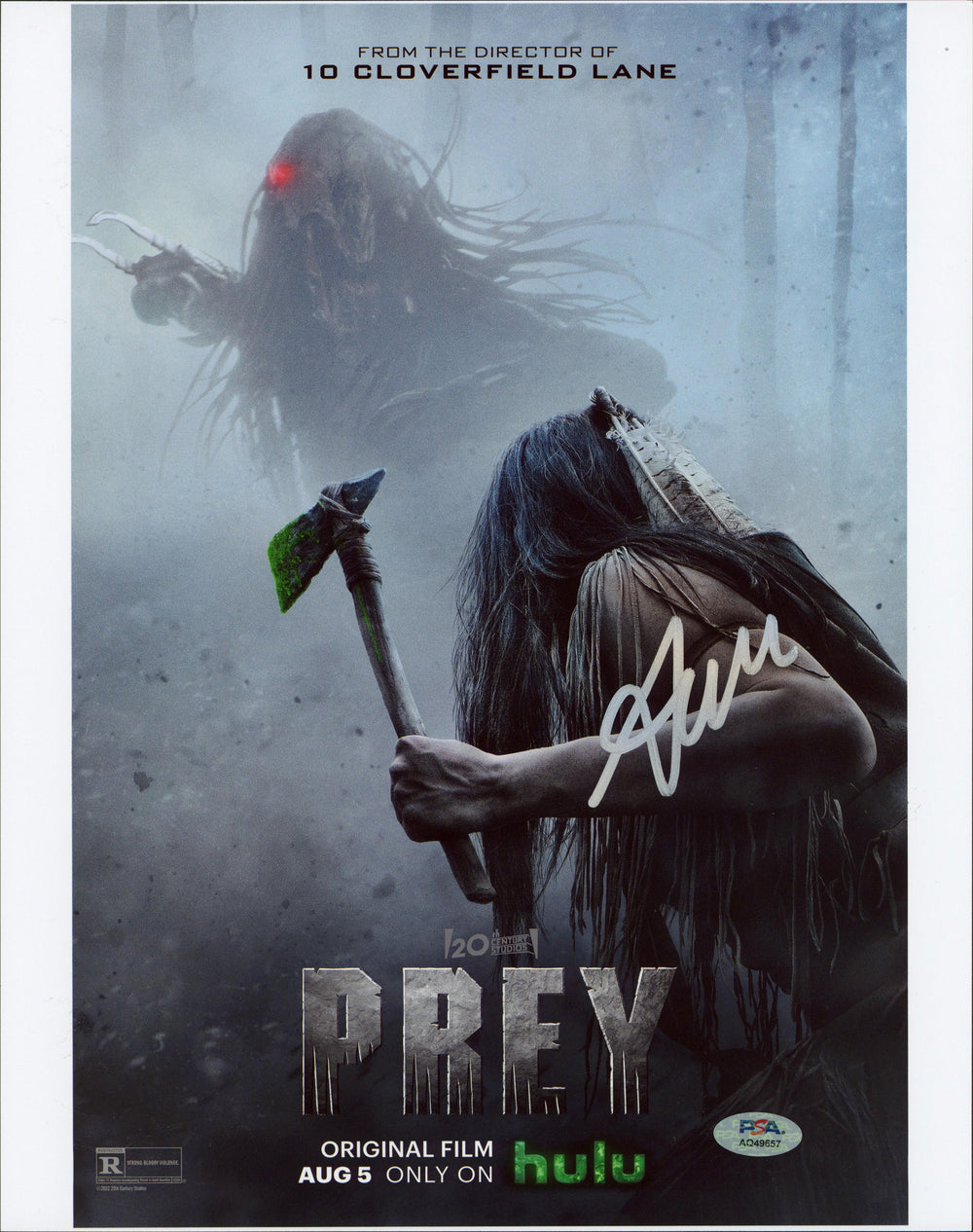 Amber Midthunder Prey Authentic Signed 11x14 Vertical Photo PSA/DNA #AQ49657