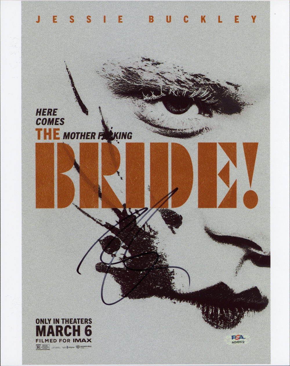 Jessie Buckley The Bride! Authentic Signed 11x14 Vertical Photo PSA/DNA #AQ49572
