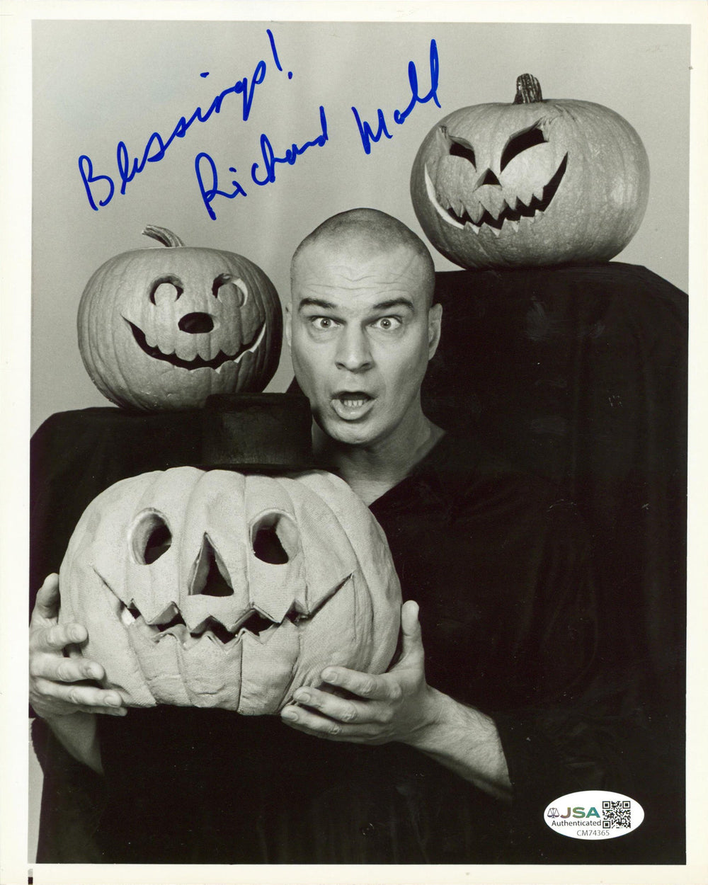 Richard Moll Night Court "Blessings!" Authentic Signed 7x9 Photo JSA #CM74365