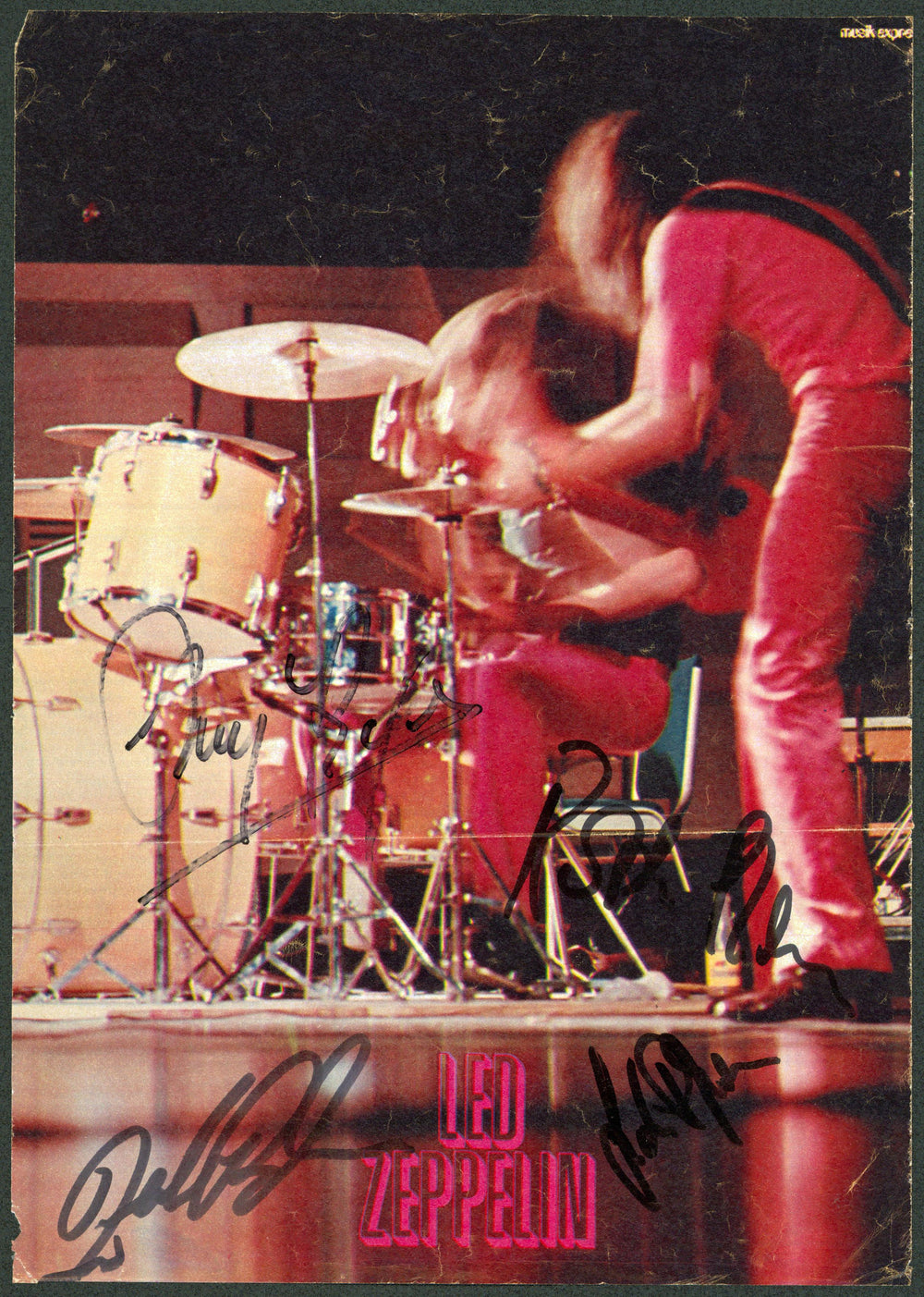 Led Zeppelin (4) Plant, Page, Bonham & Jones Signed Magazine Page JSA #BB43006