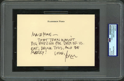 Harrison Ford Star Wars Signed 4.25x6.25 Handwritten Letter PSA/DNA Slabbed
