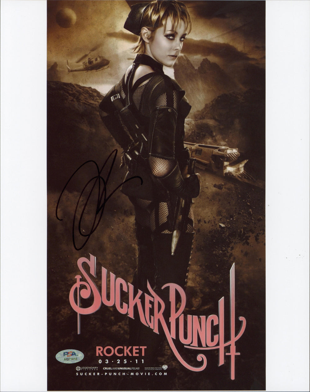 Jena Malone Sucker Punch Authentic Signed 11x14 Vertical Photo PSA/DNA #AQ71616