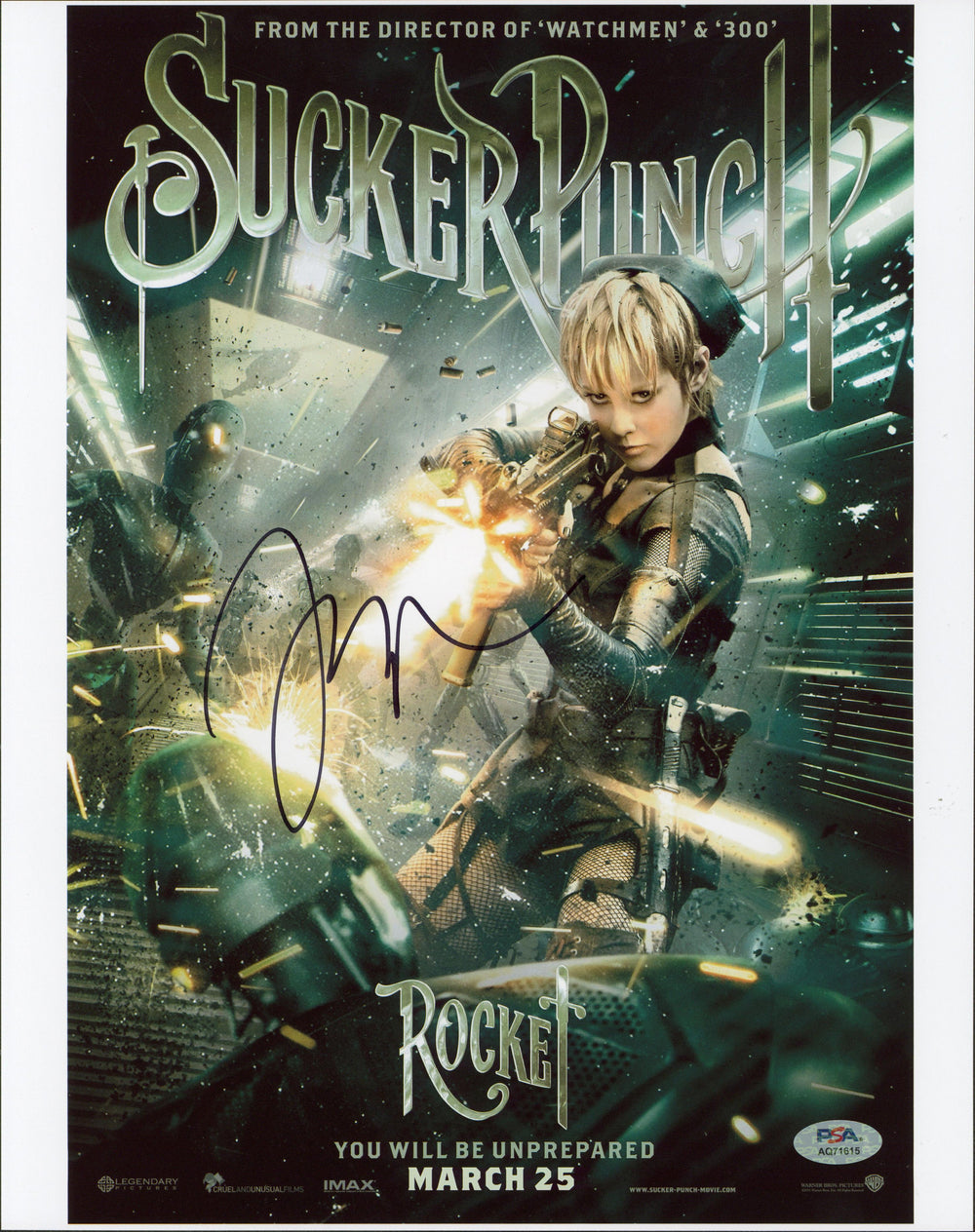 Jena Malone Sucker Punch Authentic Signed 11x14 Vertical Photo PSA/DNA #AQ17615