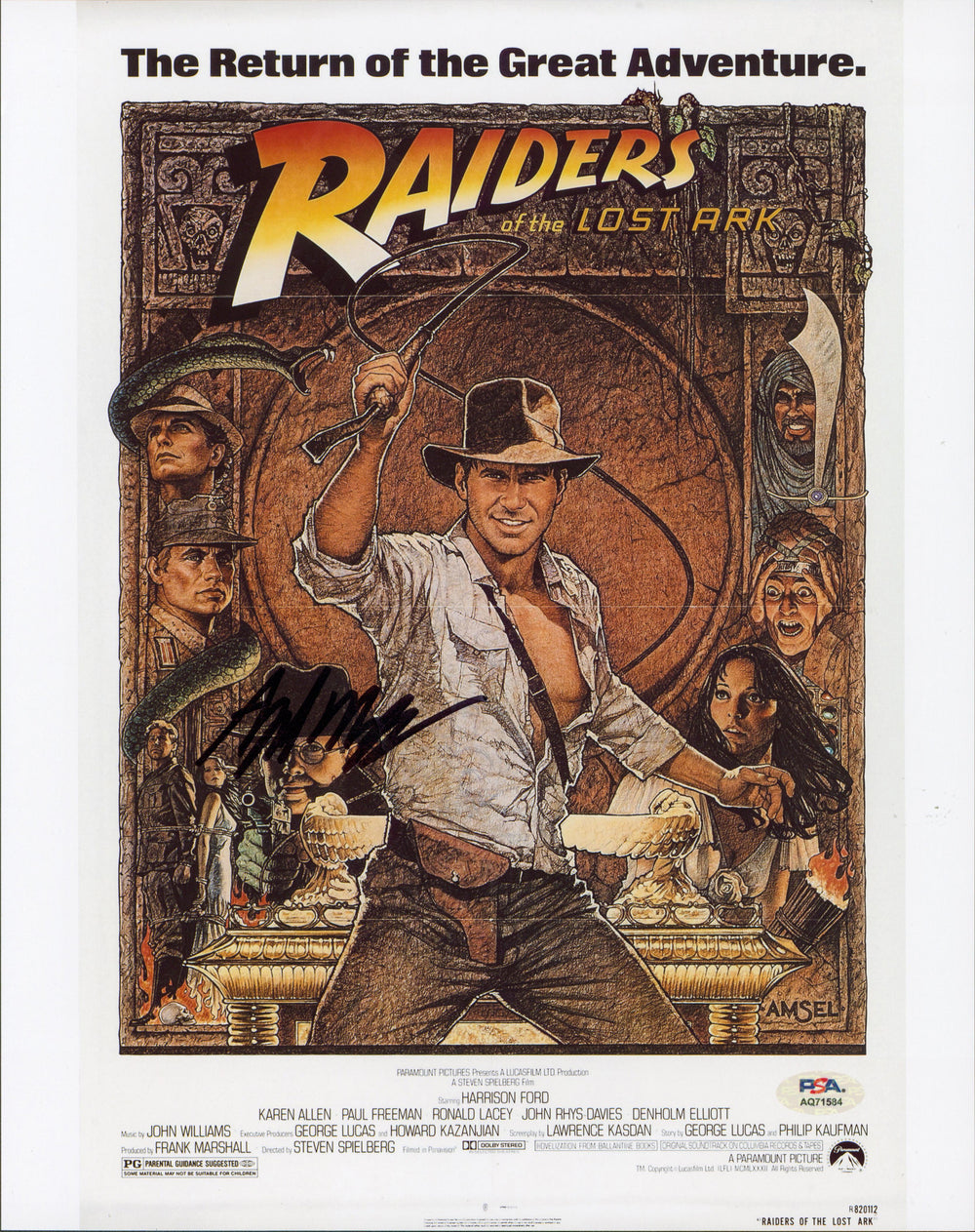 Alfred Molina Indiana Jones Raiders of the Lost Ark Signed 11x14 Photo PSA/DNA 1