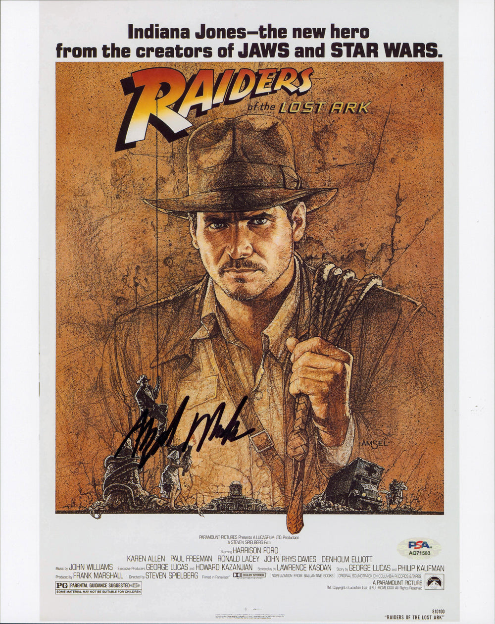 Alfred Molina Indiana Jones Raiders of the Lost Ark Signed 11x14 Photo PSA/DNA 2