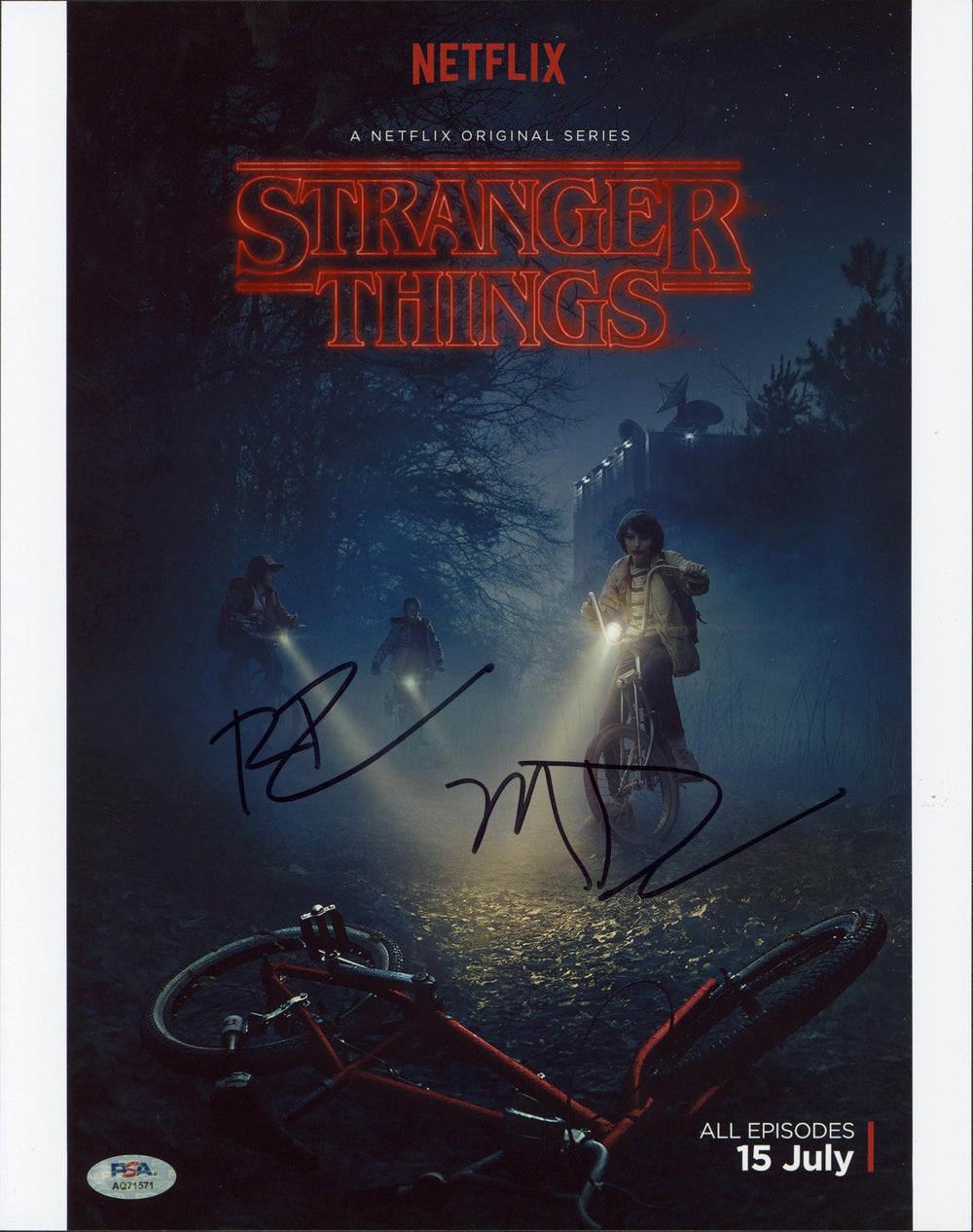 Matt & Ross Duffer Stranger Things Authentic Signed 11x14 Photo PSA/DNA #AQ71571