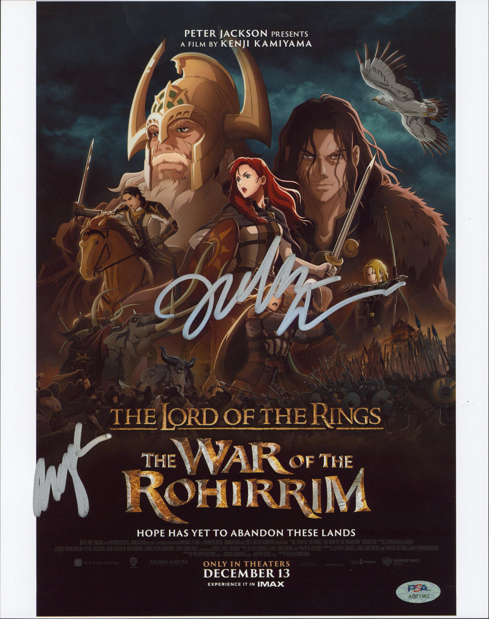 Jeffrey Addiss & Will Matthews LOTR Signed 11x14 Vertical Photo PSA/DNA #AQ71563