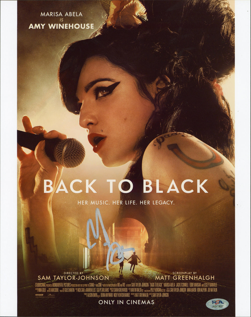 Marisa Abela Back To Black Authentic Signed 11x14 Vertical Photo PSA #AQ71637