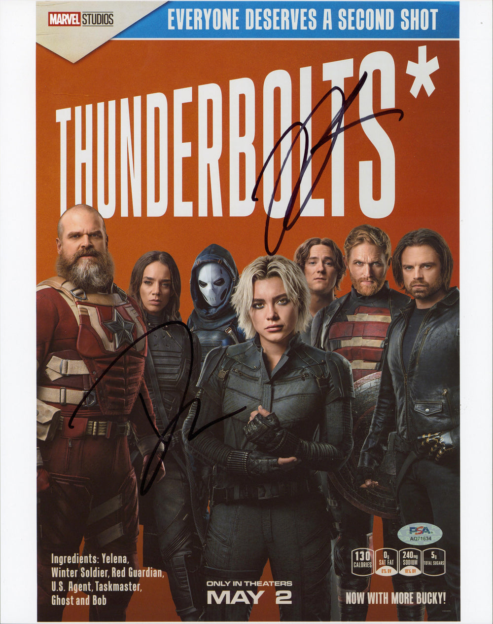 Lewis Pullman & David Harbour Marvel's Thunderbolts Signed 11x14 Photo PSA