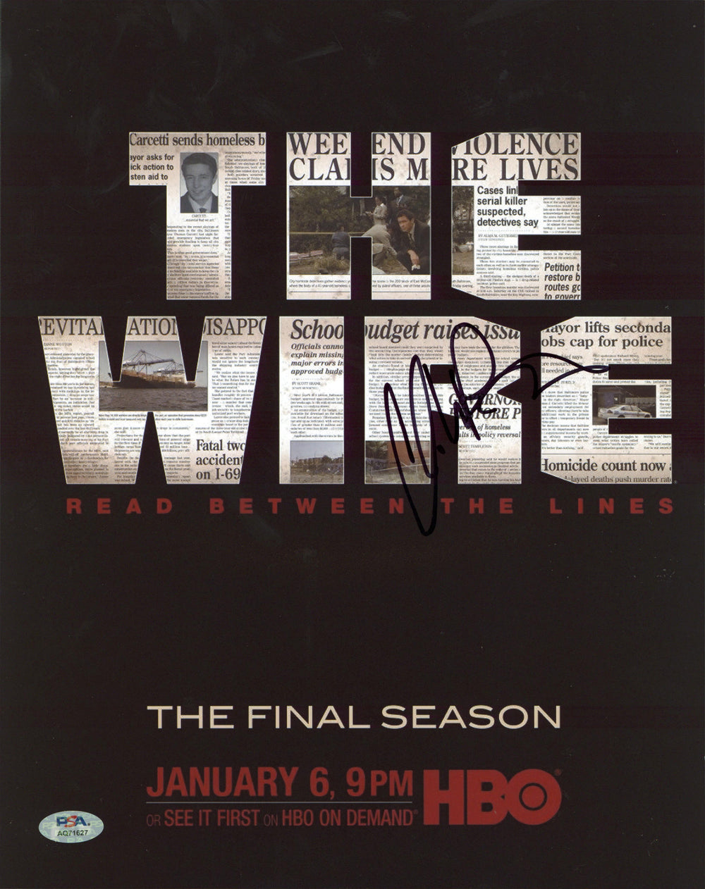 Clarke Peters The Wire Authentic Signed 11x14 Vertical Photo PSA/DNA #AQ71627