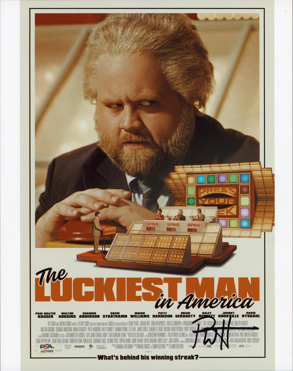 Paul Walter Hauser The Luckiest Man In America Signed 11x14 Photo PSA #AQ71665