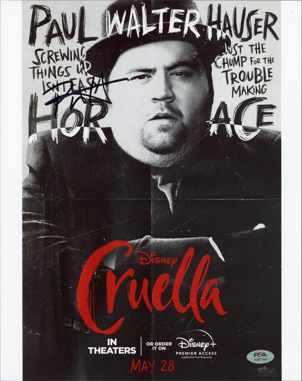 Paul Walter Hauser Cruella Authentic Signed 11x14 Vertical Photo PSA #AQ71664