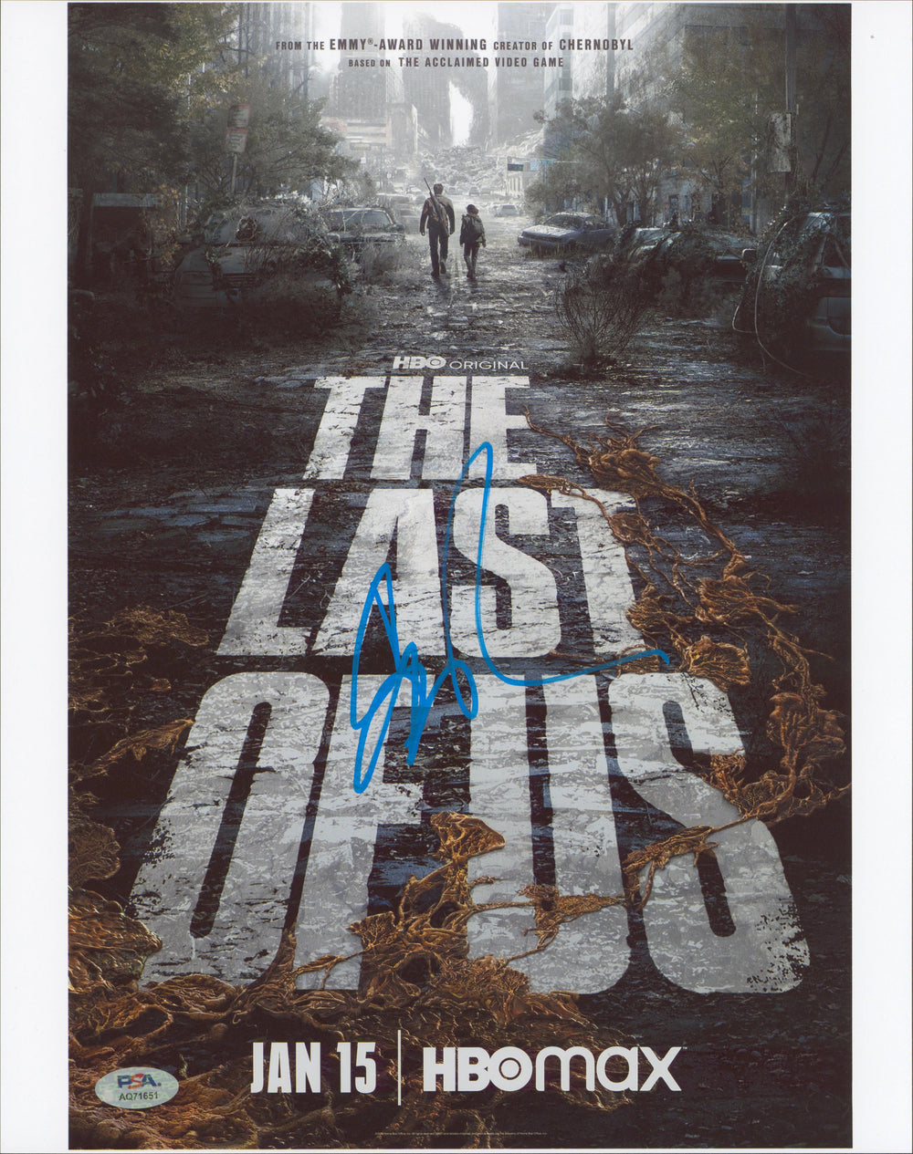 Gabriel Luna The Last Of Us Authentic Signed 11x14 Vertical Photo PSA #AQ71651