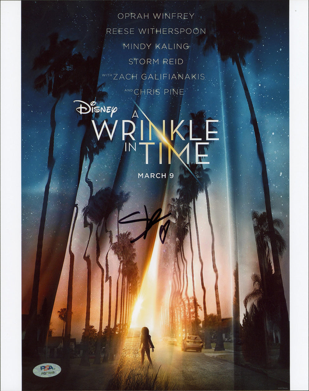 Storm Reid A Wrinkle In Time Authentic Signed 11x14 Vertical Photo PSA #AQ71649