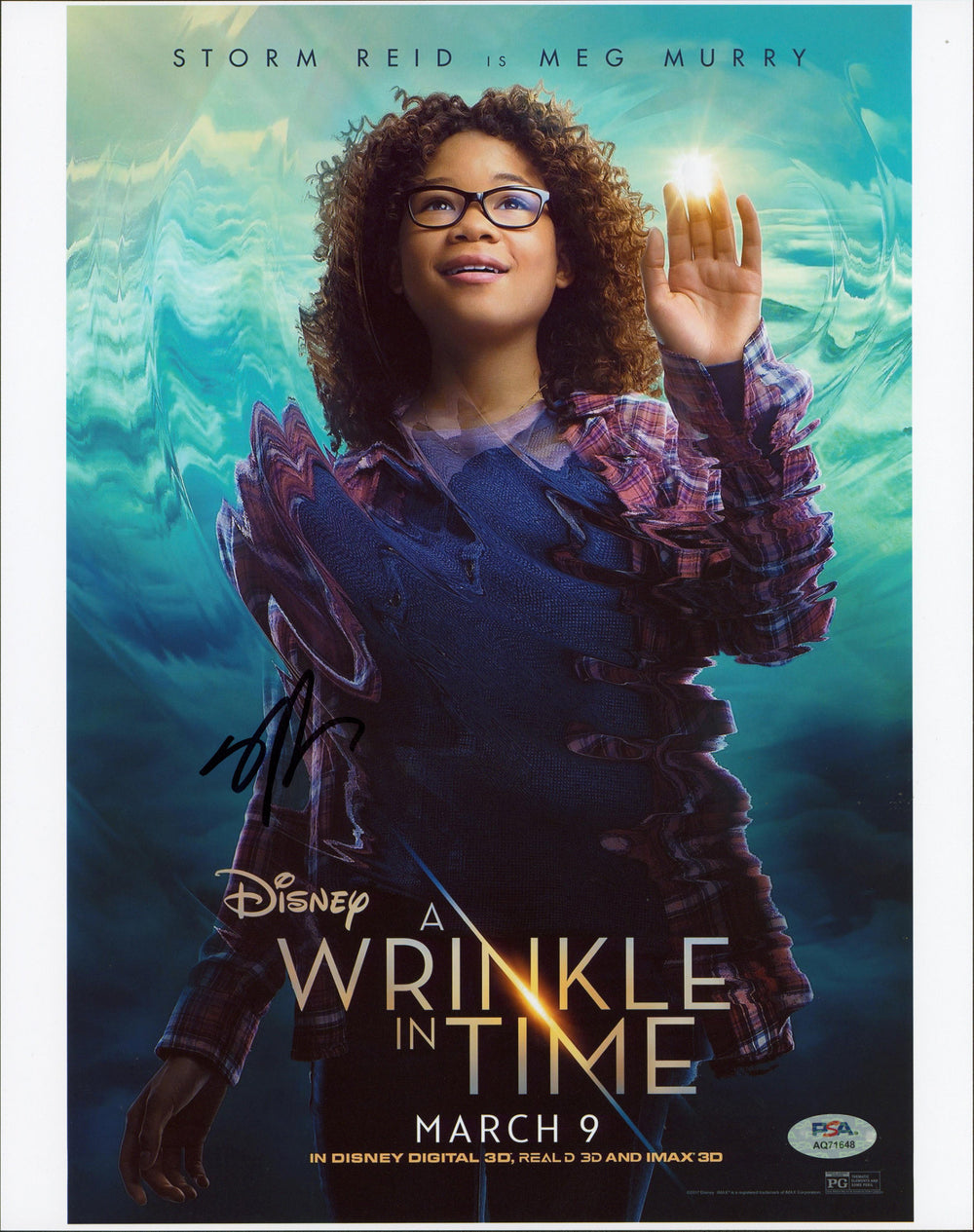 Storm Reid A Wrinkle In Time Authentic Signed 11x14 Vertical Photo PSA #AQ71648