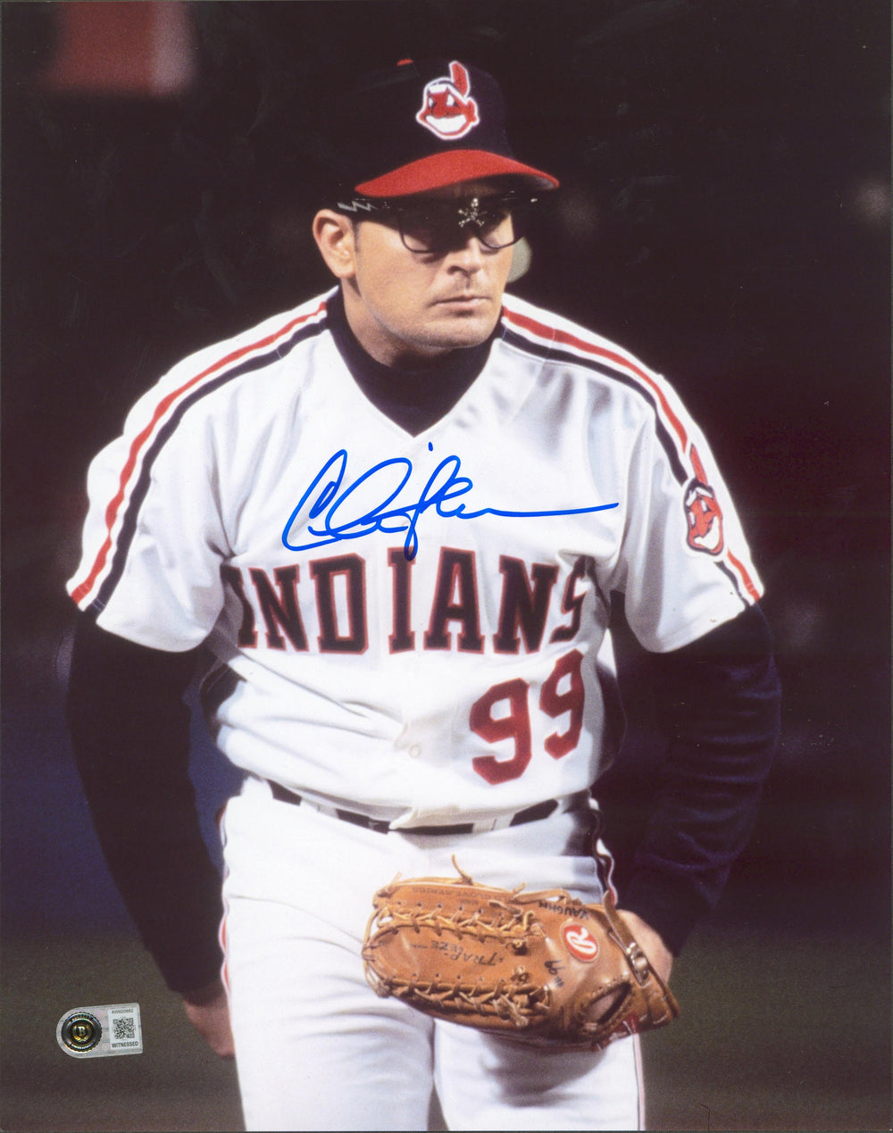 Charlie Sheen Major League Signed 11x14 Vertical Mound Closeup Photo BAS Witness