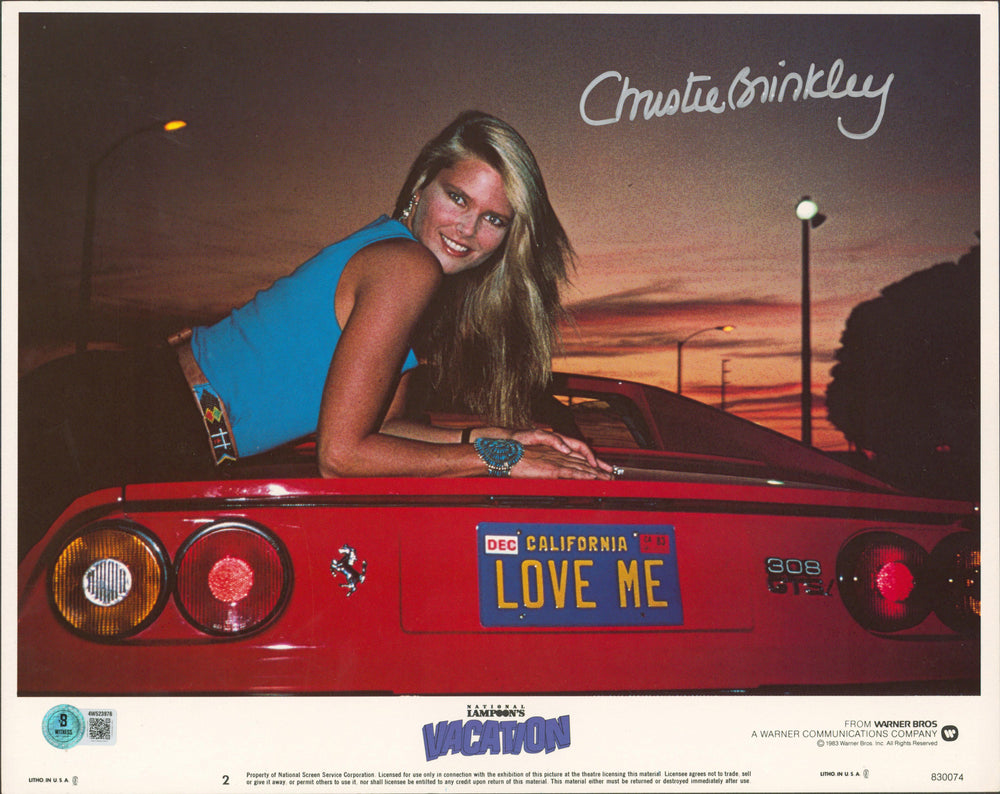 Christie Brinkley National Lampoon's Vacation Signed 11x14 Lobby Card BAS Wit