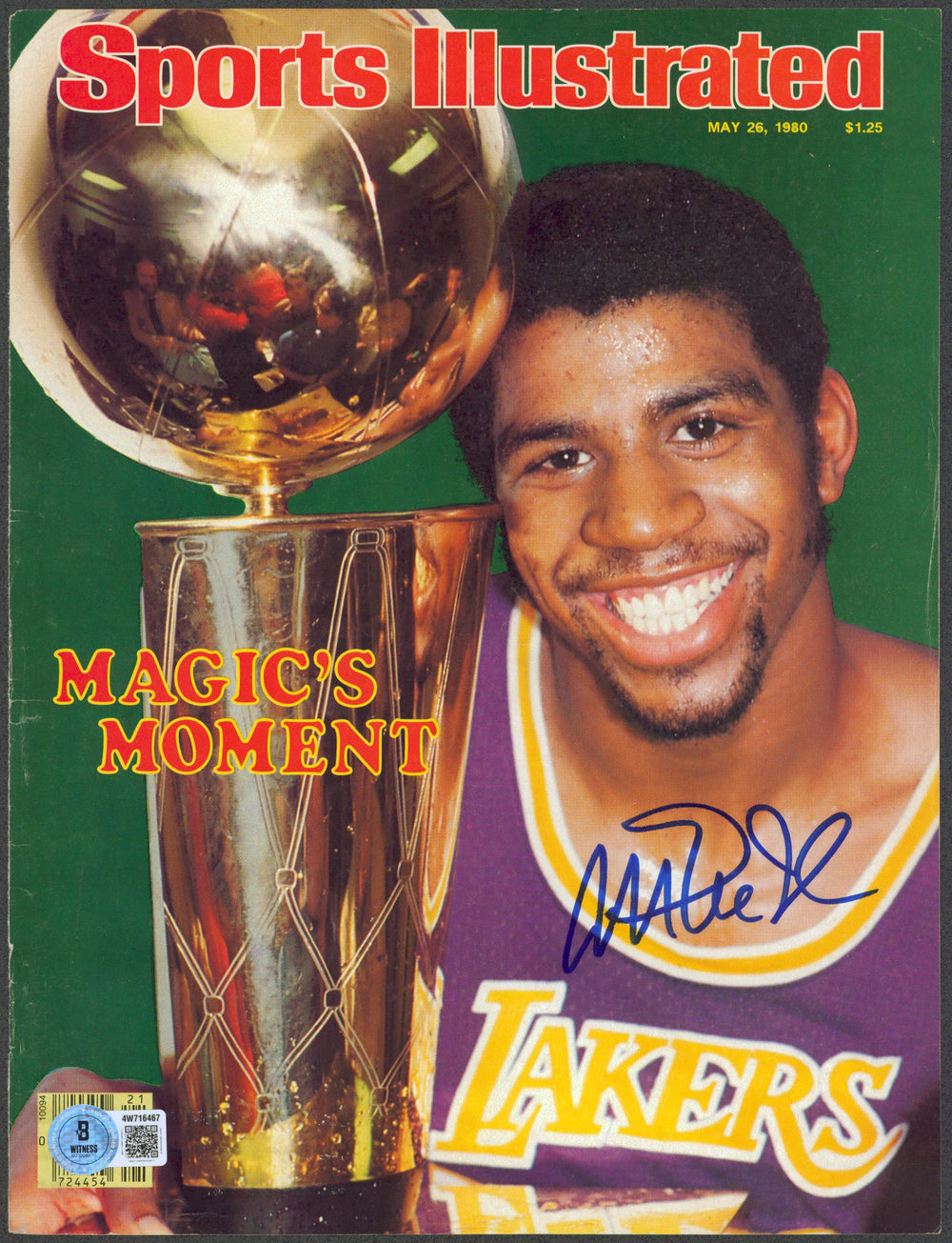 Magic Johnson Signed May 1980 Sports Illustrated Magazine Cover BAS W #4W716467