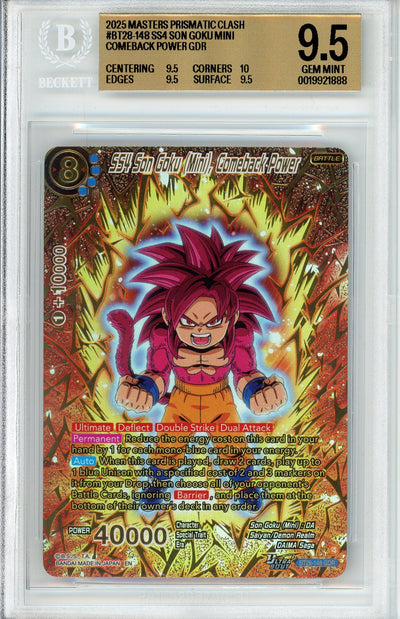 Dragon Ball Graded: SS4 Son Goku (Mini) Comeback Power Masters Prismatic Clash (2025) Beckett 9.5
