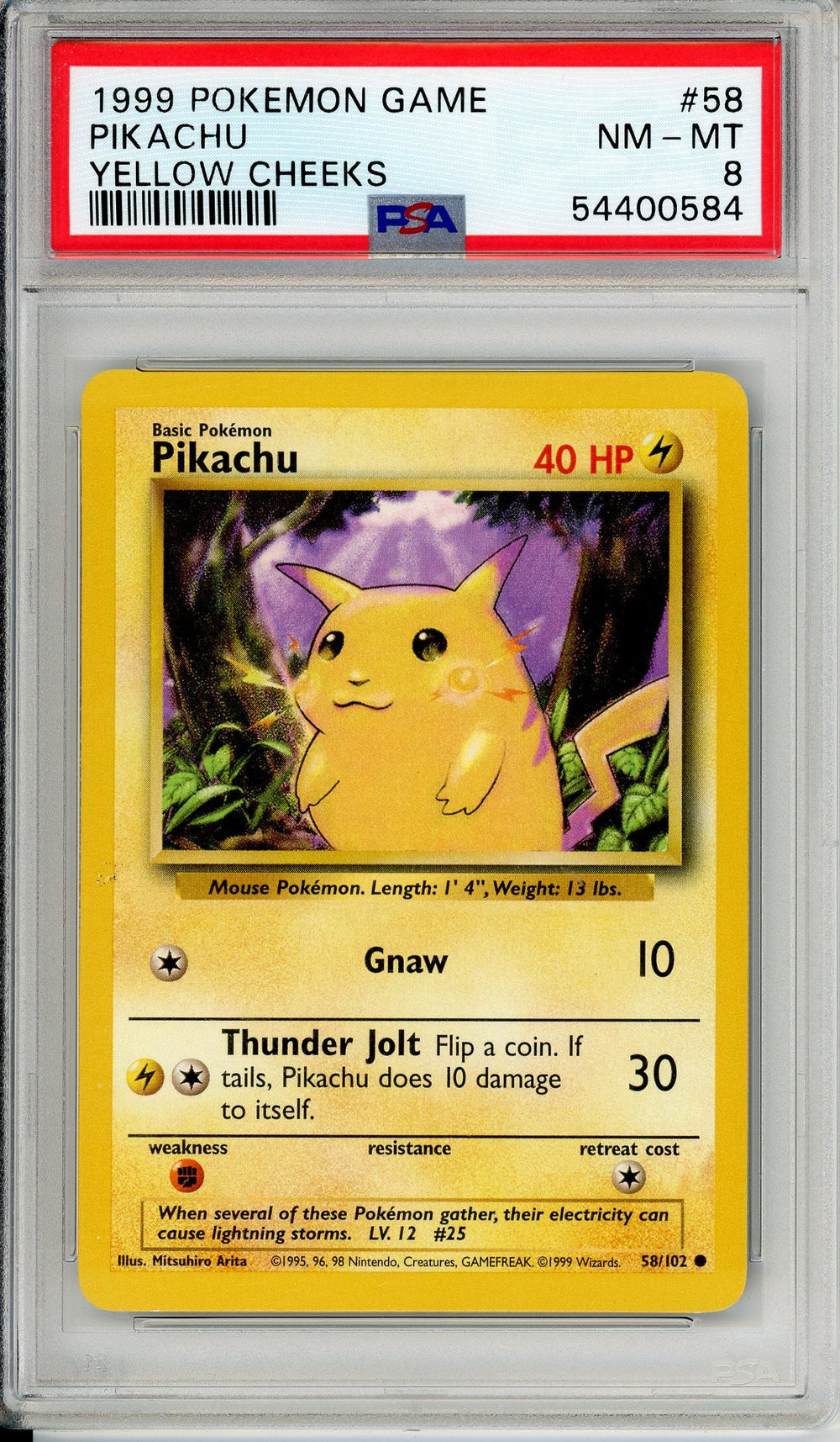 Pokemon Graded: Pikachu 58/102 Base Set (1999) PSA 8