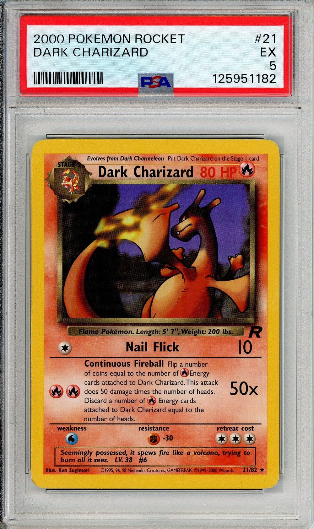 Pokemon Graded: Dark Charizard 21/82 Team Rocket (2000) PSA 5
