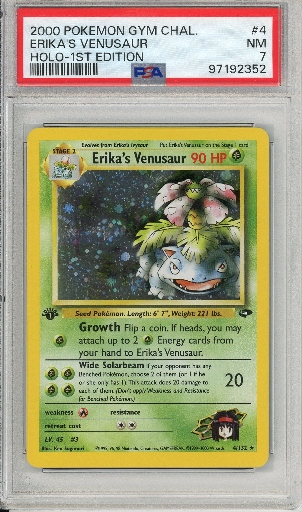Pokemon Graded: Erika's Venusaur 1st Edition 4/132 Gym Challenge (2000) Holo PSA 7