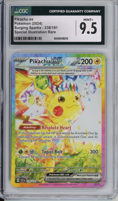 Pokemon Graded: Pikachu ex 238/191 Surging Sparks (2024) SIR CGC 9.5