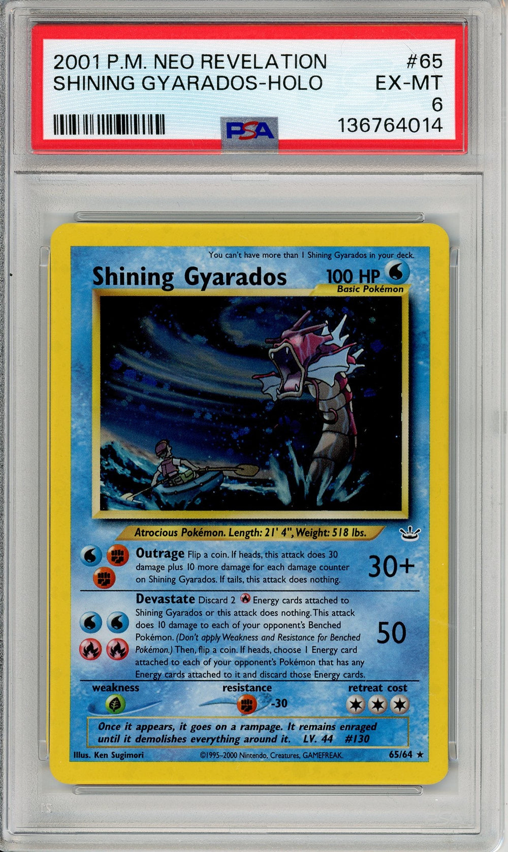 Pokemon Graded: Shining Gyarados 65/64 Neo Revelation (2001) Holo PSA 6