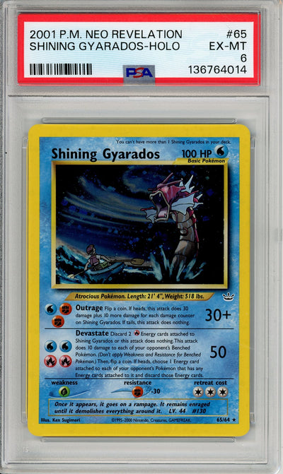 Pokemon Graded: Shining Gyarados 65/64 Neo Revelation (2001) Holo PSA 6