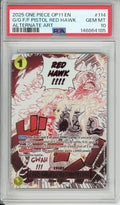 One Piece Graded: Gum-Gum Fire-Fist Pistol Red Hawk OP11-114 Fist of Divine Speed (2025) Alt Art PSA 10