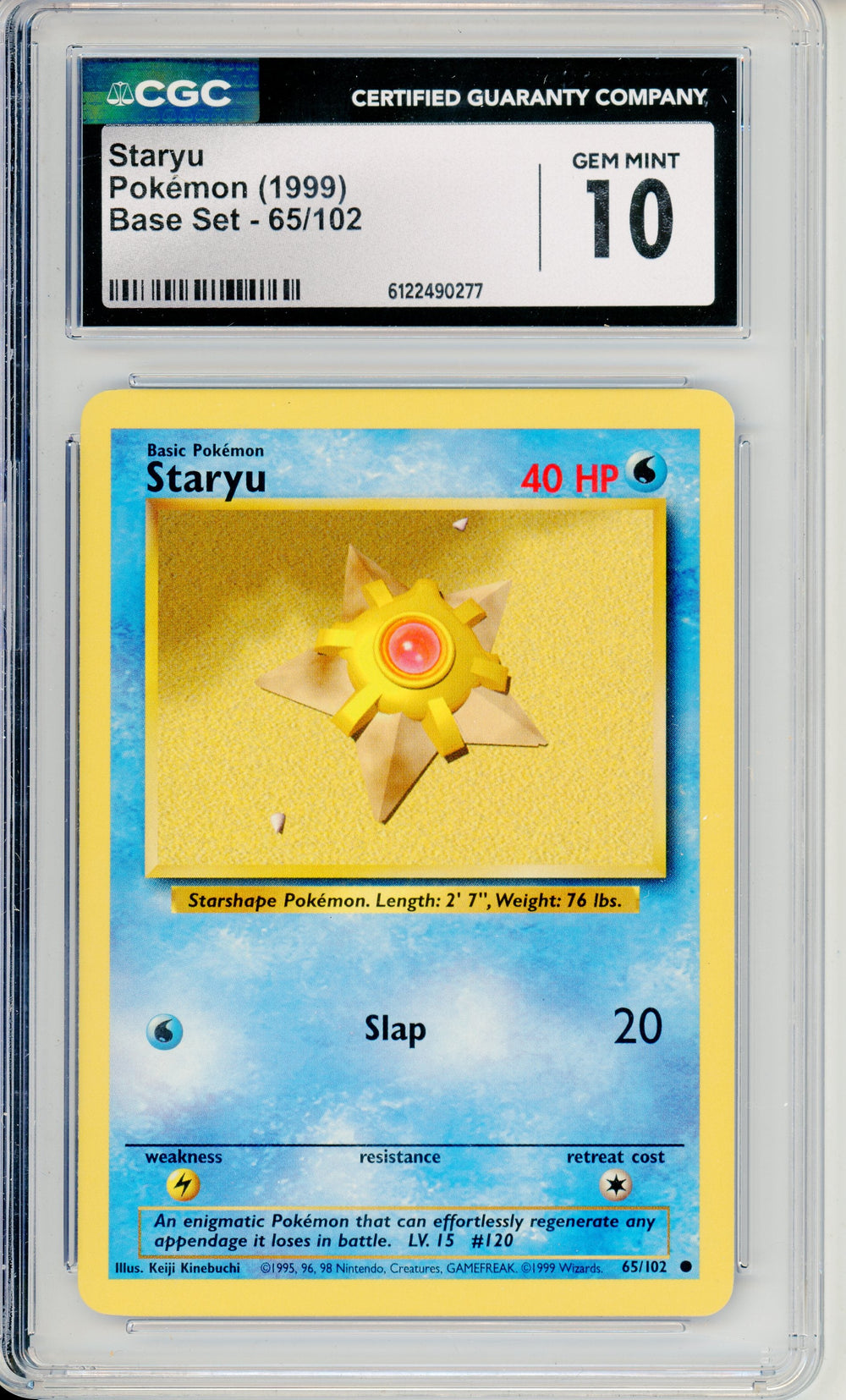 Pokemon Graded: Staryu 65/102 Base Set (1999) CGC 10