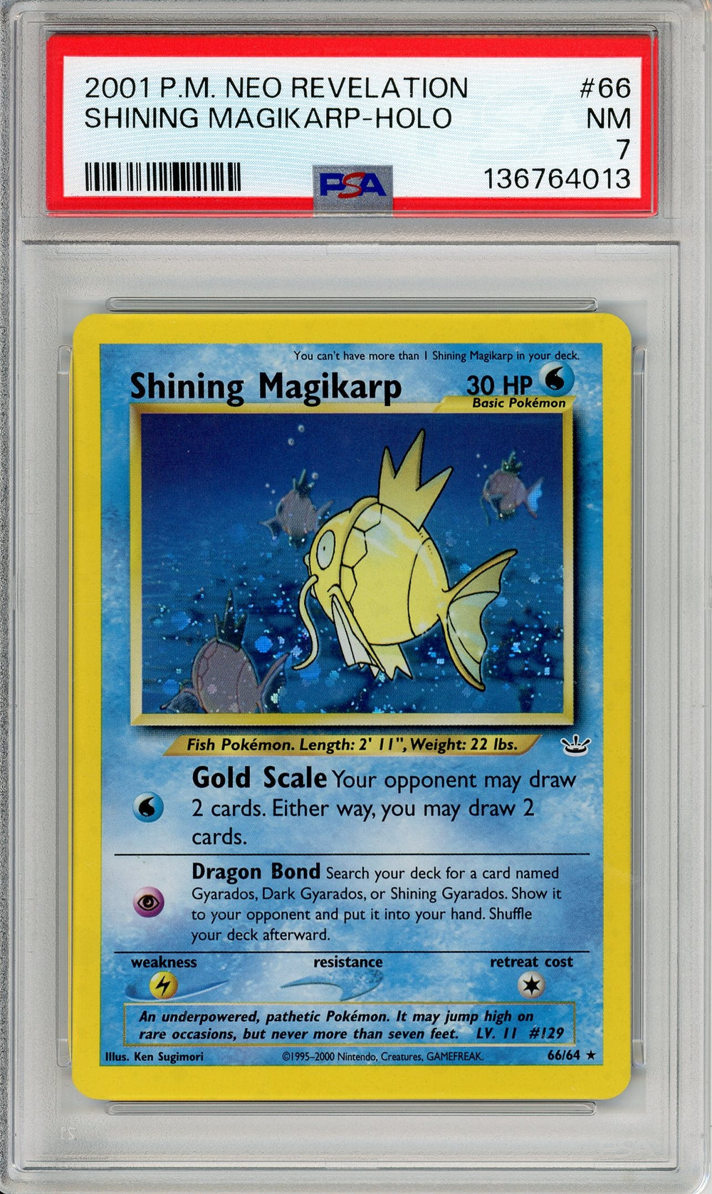 Pokemon Graded: Shining Magikarp 66/64 Neo Revelation (2001) Holo PSA 7