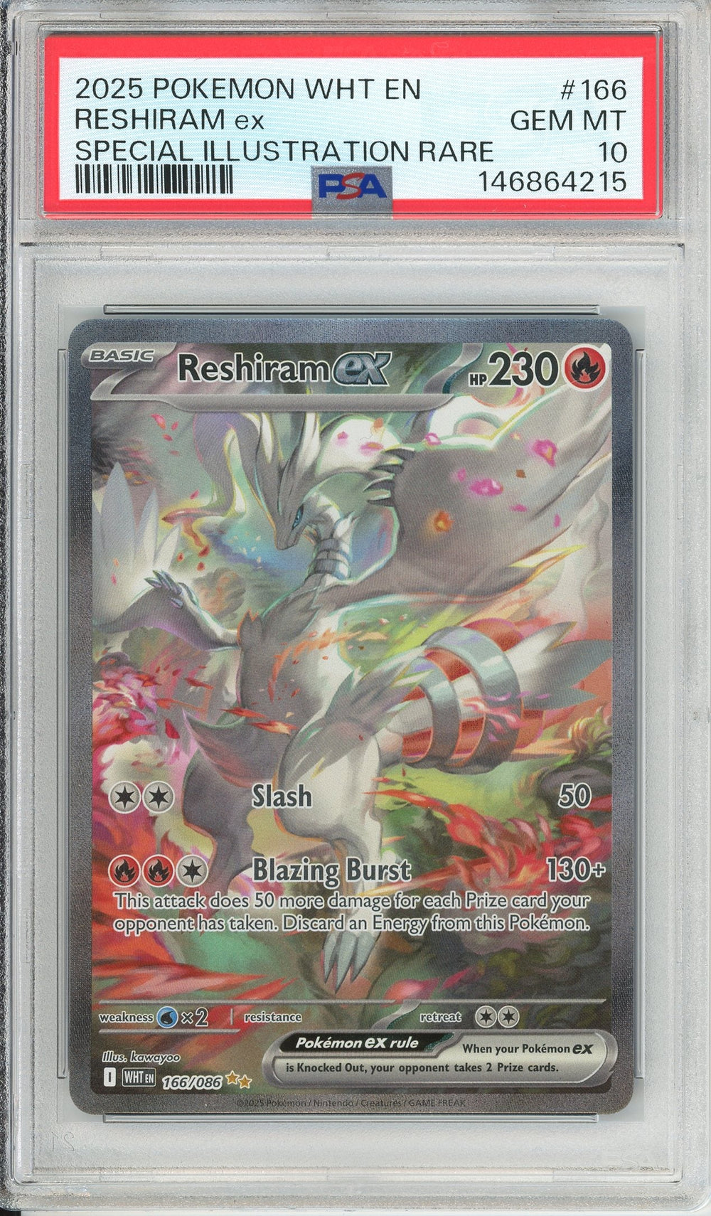 Pokemon Graded: Reshiram ex 166/086 White Flare (2025) SIR PSA 10