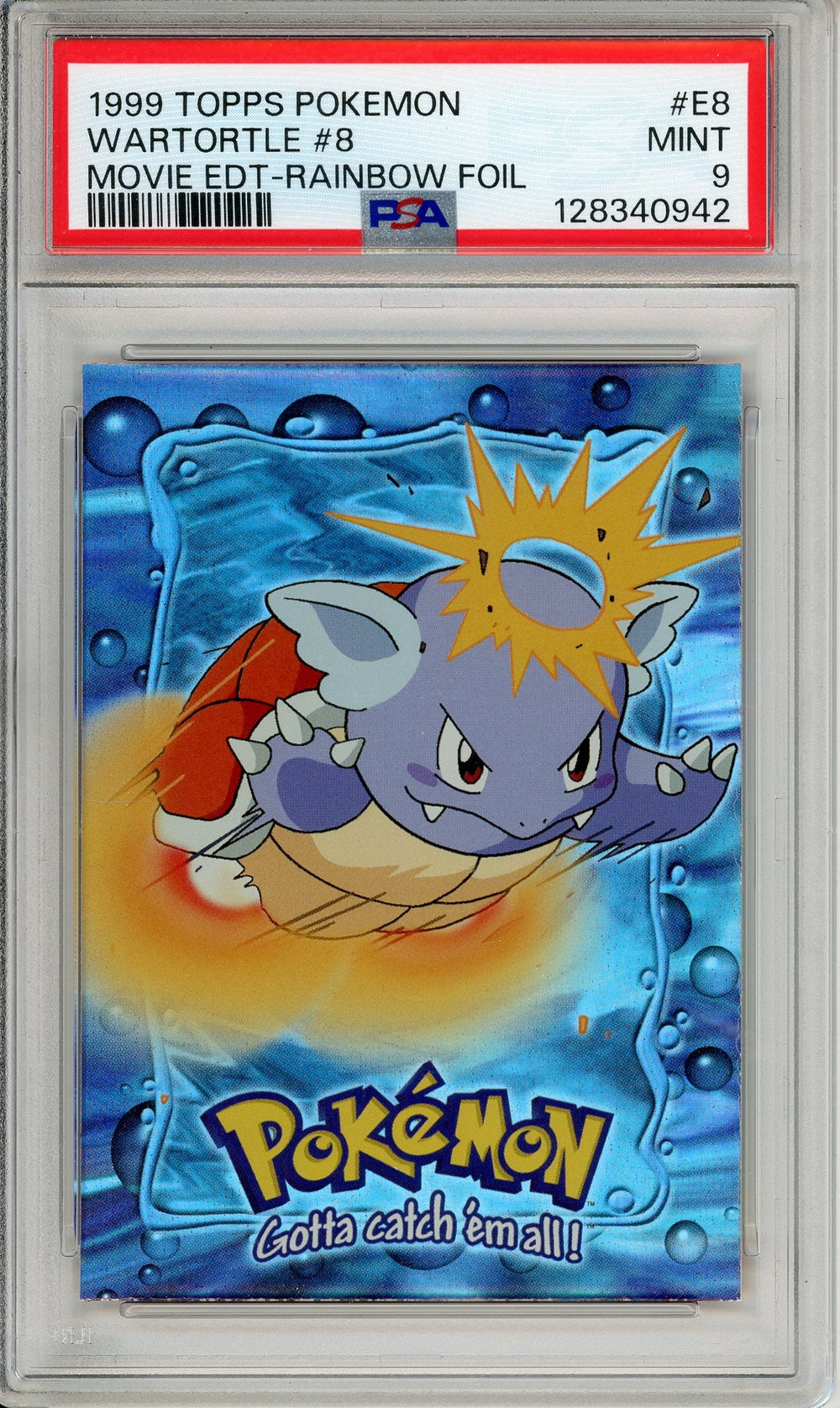 Pokemon Graded: Wartortle #E8 Topps Movie EDT (1999) Rainbow Foil PSA 9