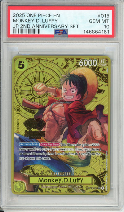 One Piece Graded: Monkey D. Luffy 2nd Anniversary Set ST13-015 PSA 10