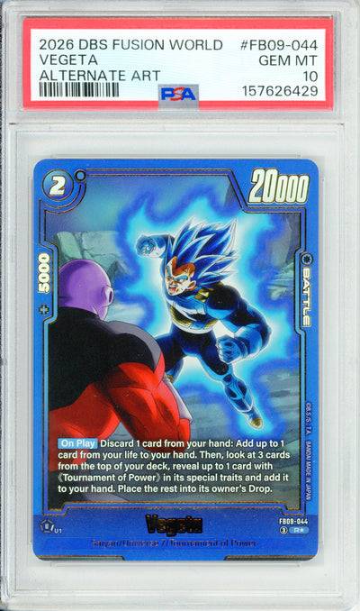 Dragon Ball Graded: Vegeta FB09-044 Fusion World (2026) Alt Art PSA 10